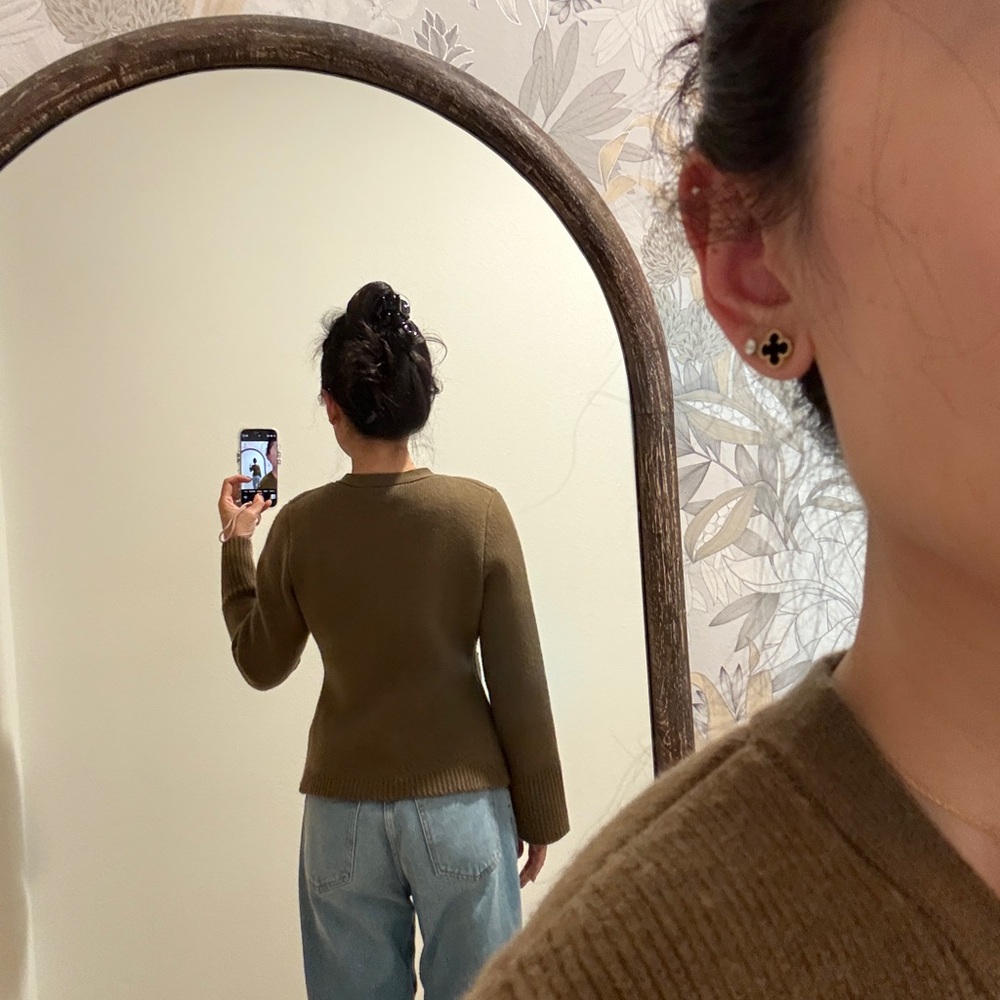 Elegant Olive Cardigan by - Picture 7 of 9